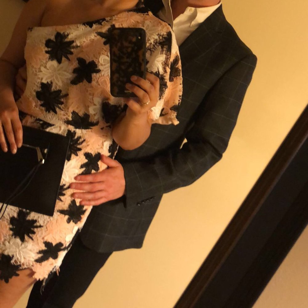 Crochet Floral One Sleeve Dress